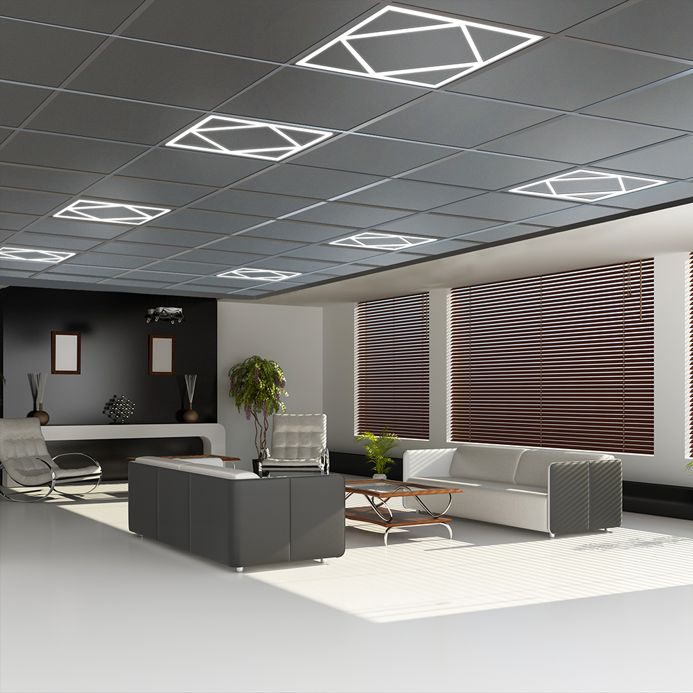 V-TAC LED-Panel 595x595 mm 64W Diamant-Design Lifud-Treiber flimmerfrei Tageslichtweiß 6500K