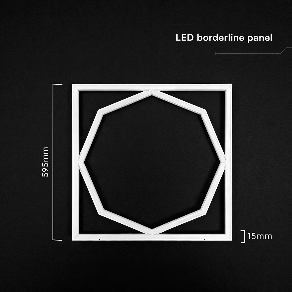 V-TAC LED-Panel 595x595 mm 72W Achteck-Design Dual-Lifud-Treiber flimmerfrei Tageslichtweiß 6500K