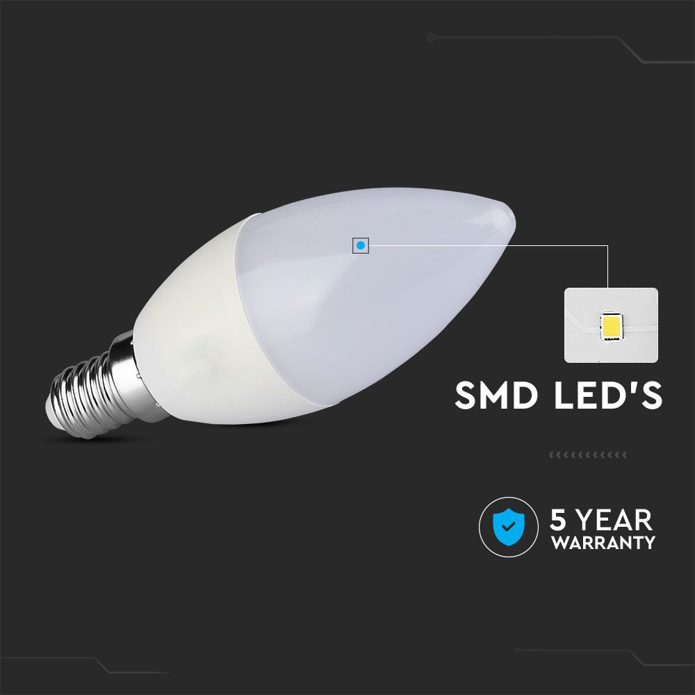 V-TAC Kerzenlampe E14 5,5W 6400K 100mm IP20
