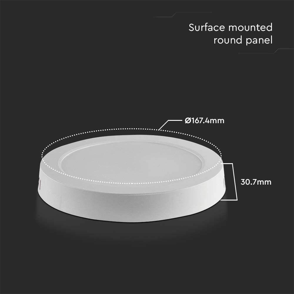 V-TAC LED Mini Panel 12W Rund 4000K 175mm IP20