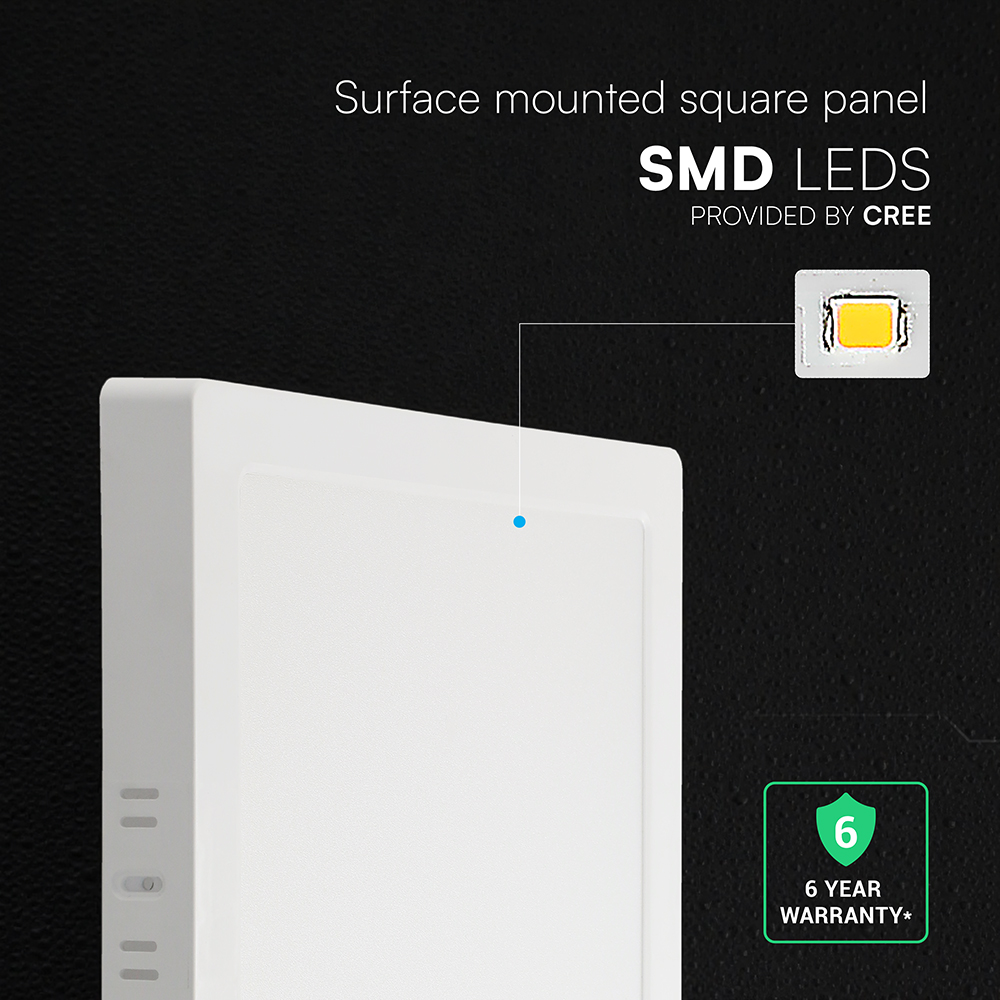 V-TAC LED Mini Panel 12W Quadratisch 3IN1 IP20