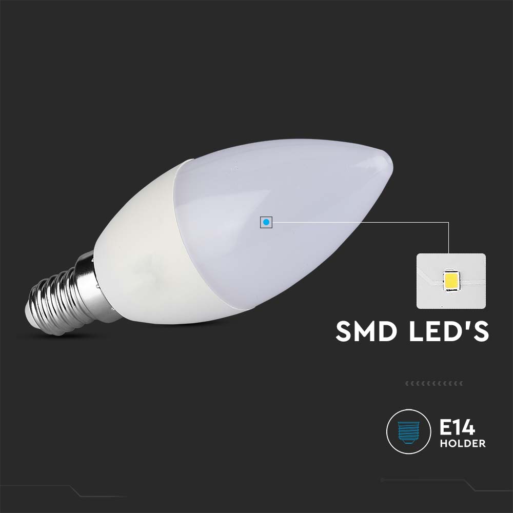V-TAC Kerzenlampe E14 4,5W 6500K 39mm IP20