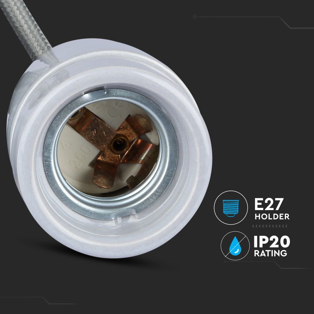V-TAC Pendelleuchte E27 60W Grau 110mm IP20
