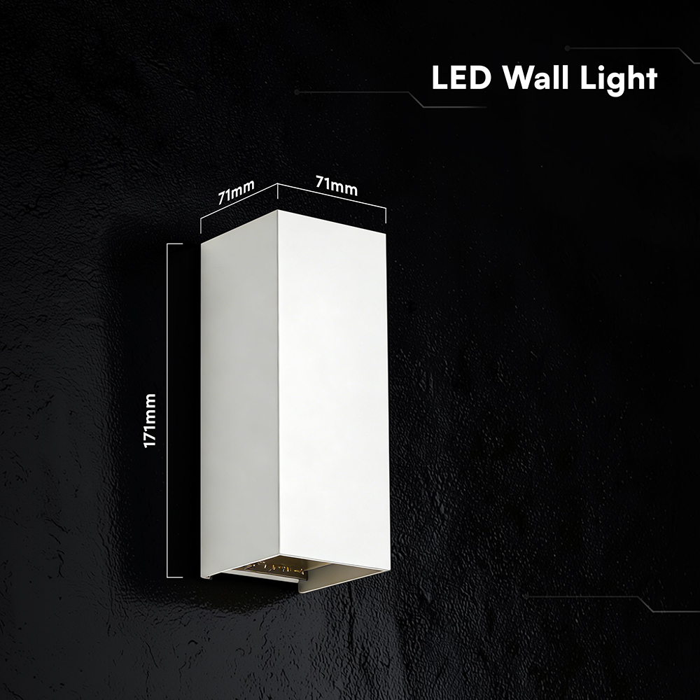 V-TAC LED-Außenwandleuchte 10W CCT 3in1 weiß IP65 (VT-120112-W)