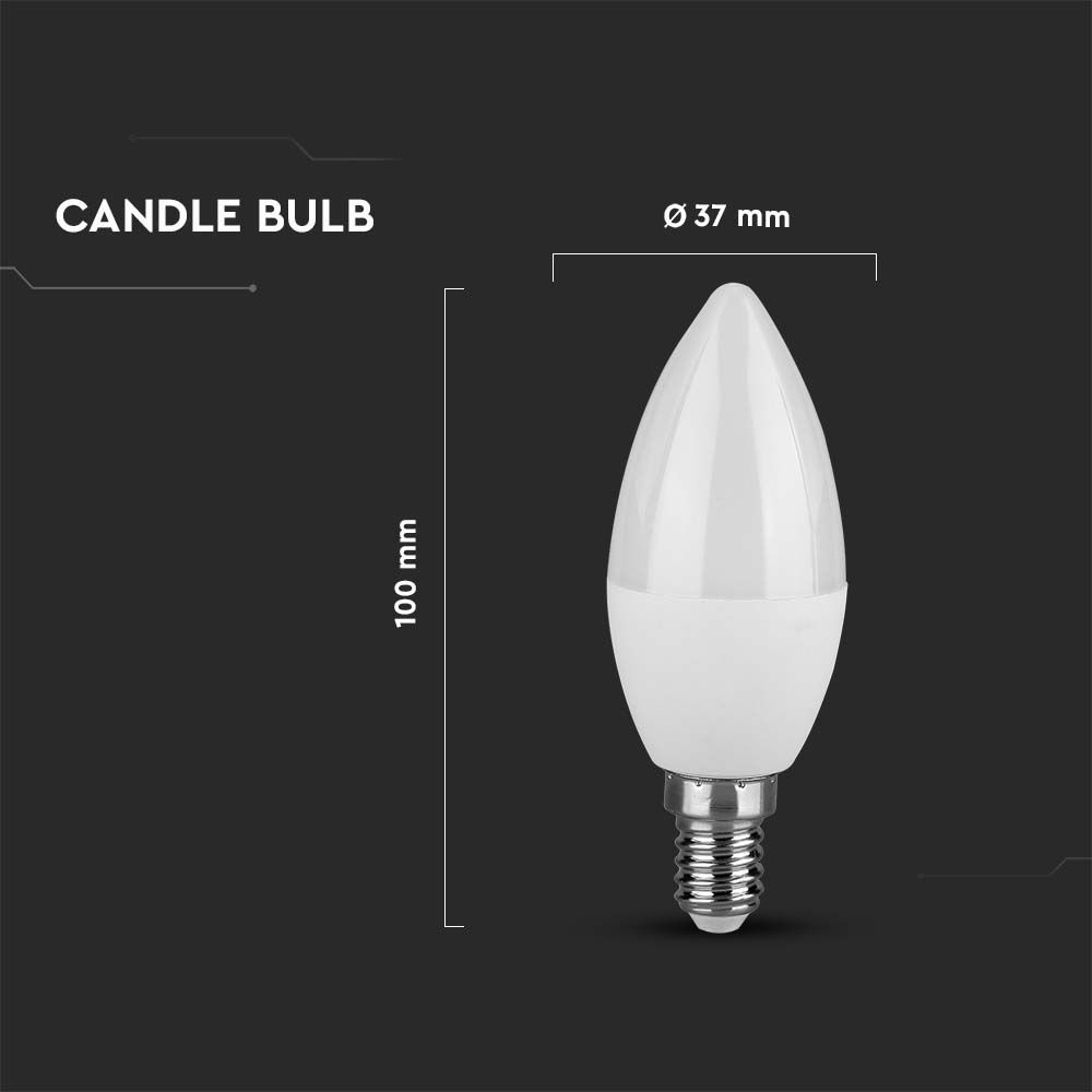 V-TAC Kerzenlampe E14 3,7W 6500K 102mm IP20