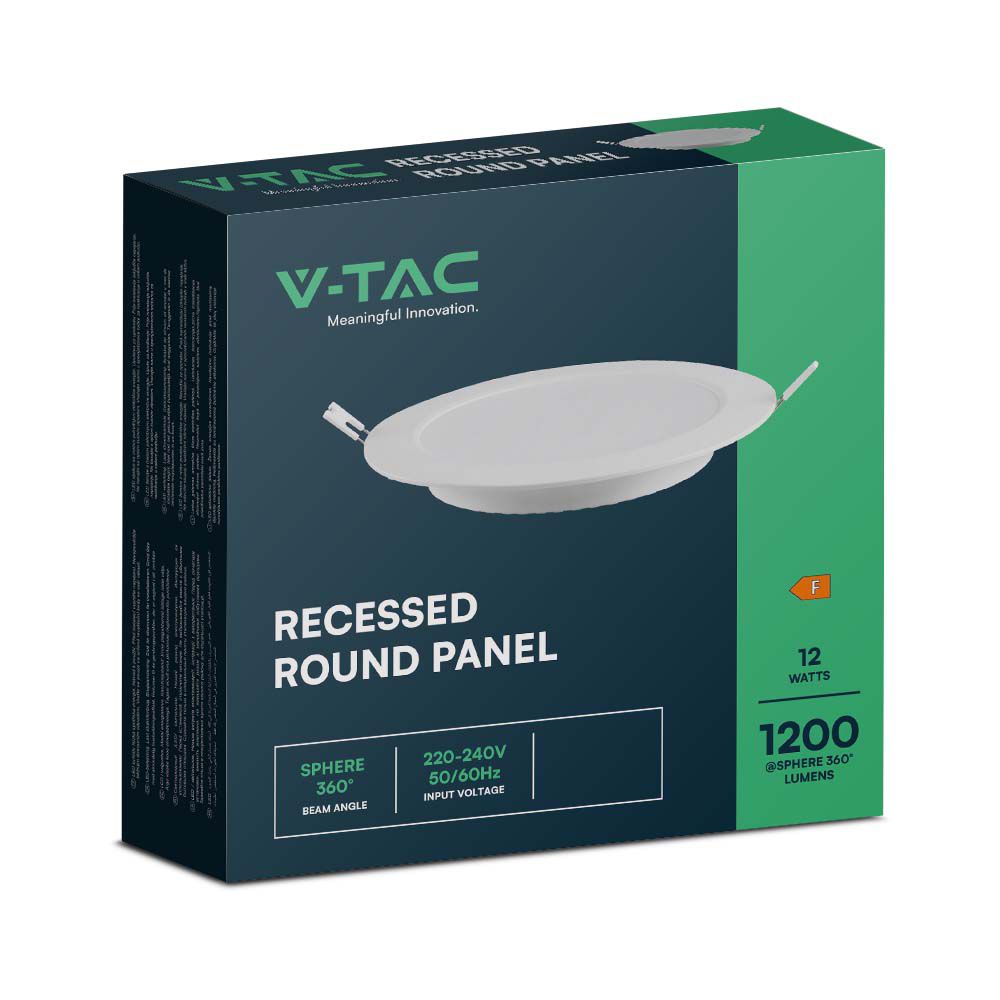 V-TAC LED Mini Panel 12W Rund 4000K 175mm IP20