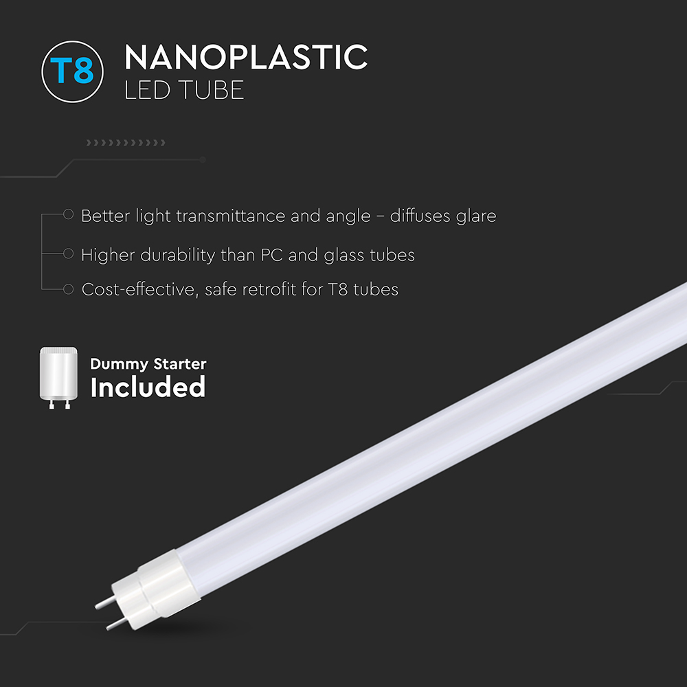 V-TAC LED Röhre G13 18W T8 Warmweiss 1258mm IP20
