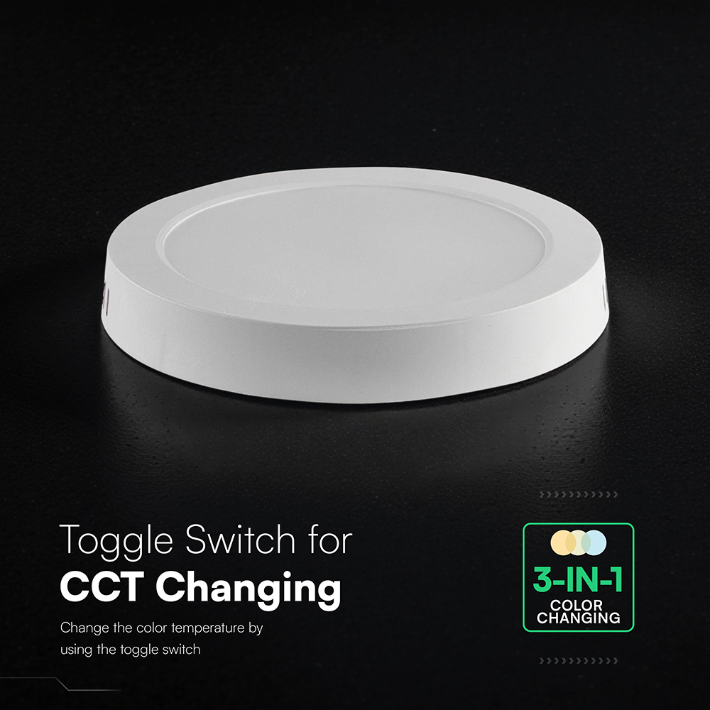 V-TAC LED Mini Panel 12W Rund 3IN1 IP20