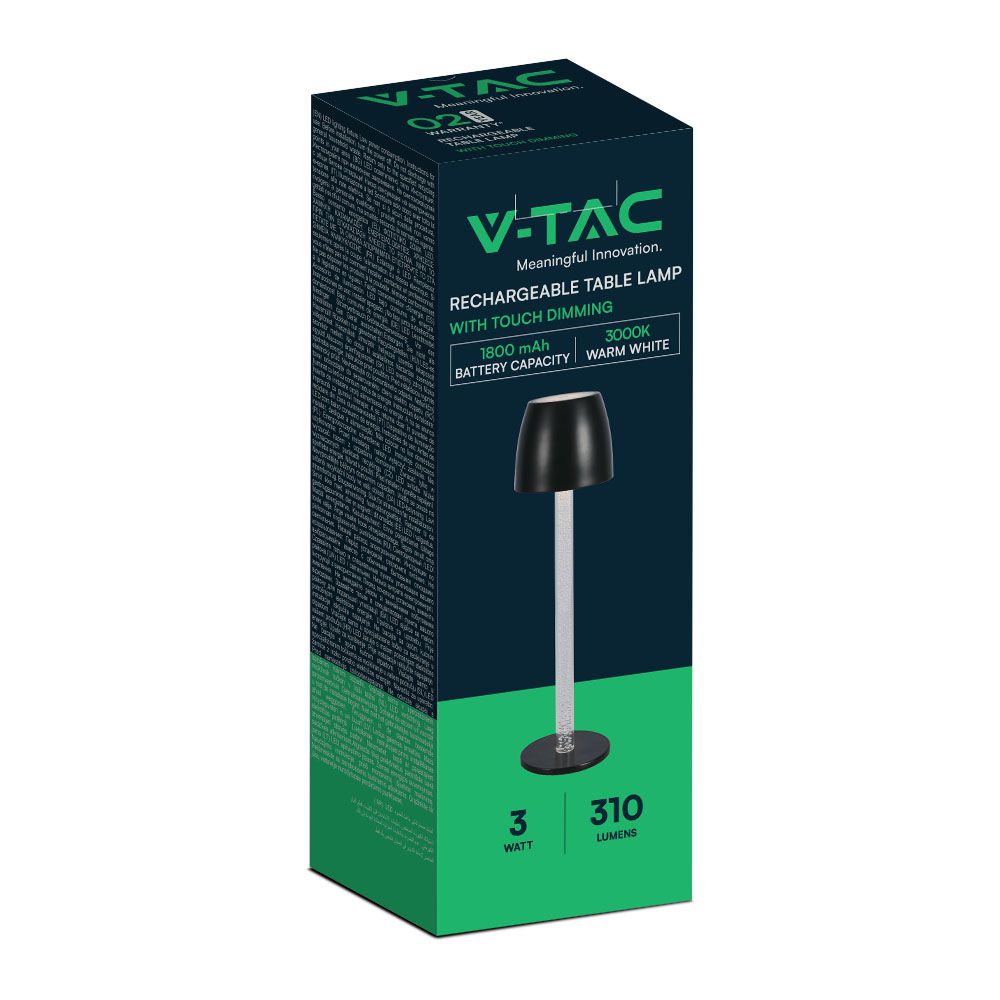 V-TAC Tischlampe 3W Warmweiss 130mm IP20