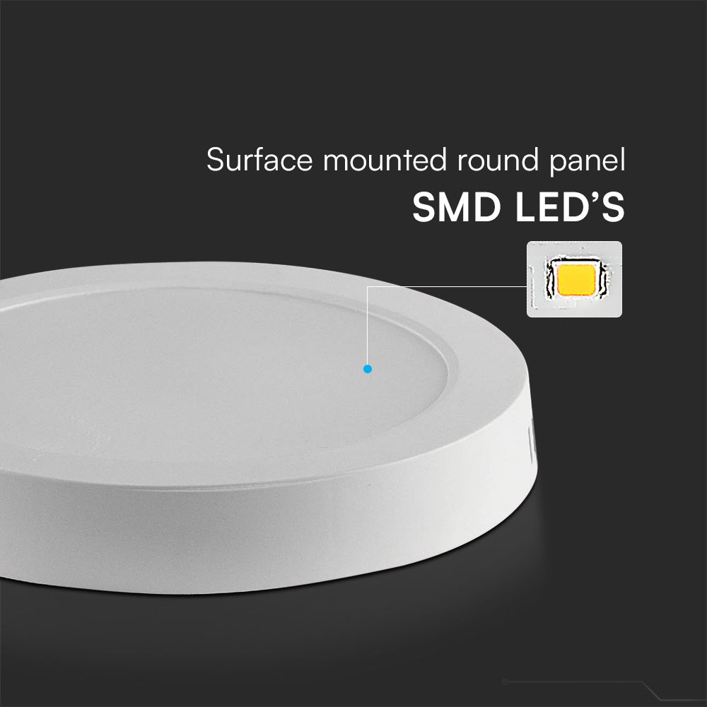 V-TAC LED Mini Panel 12W Rund 6500K