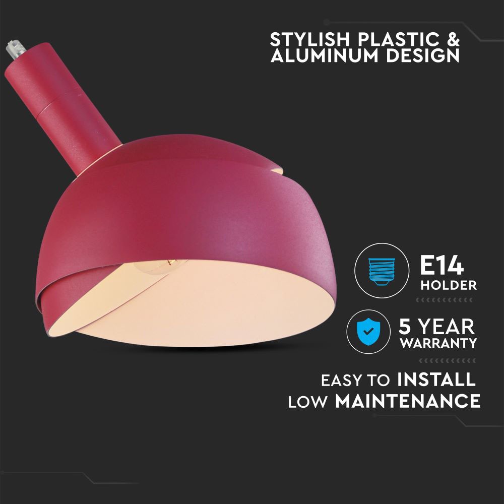 V-TAC Pendelleuchte E14 60W IP20 190mm