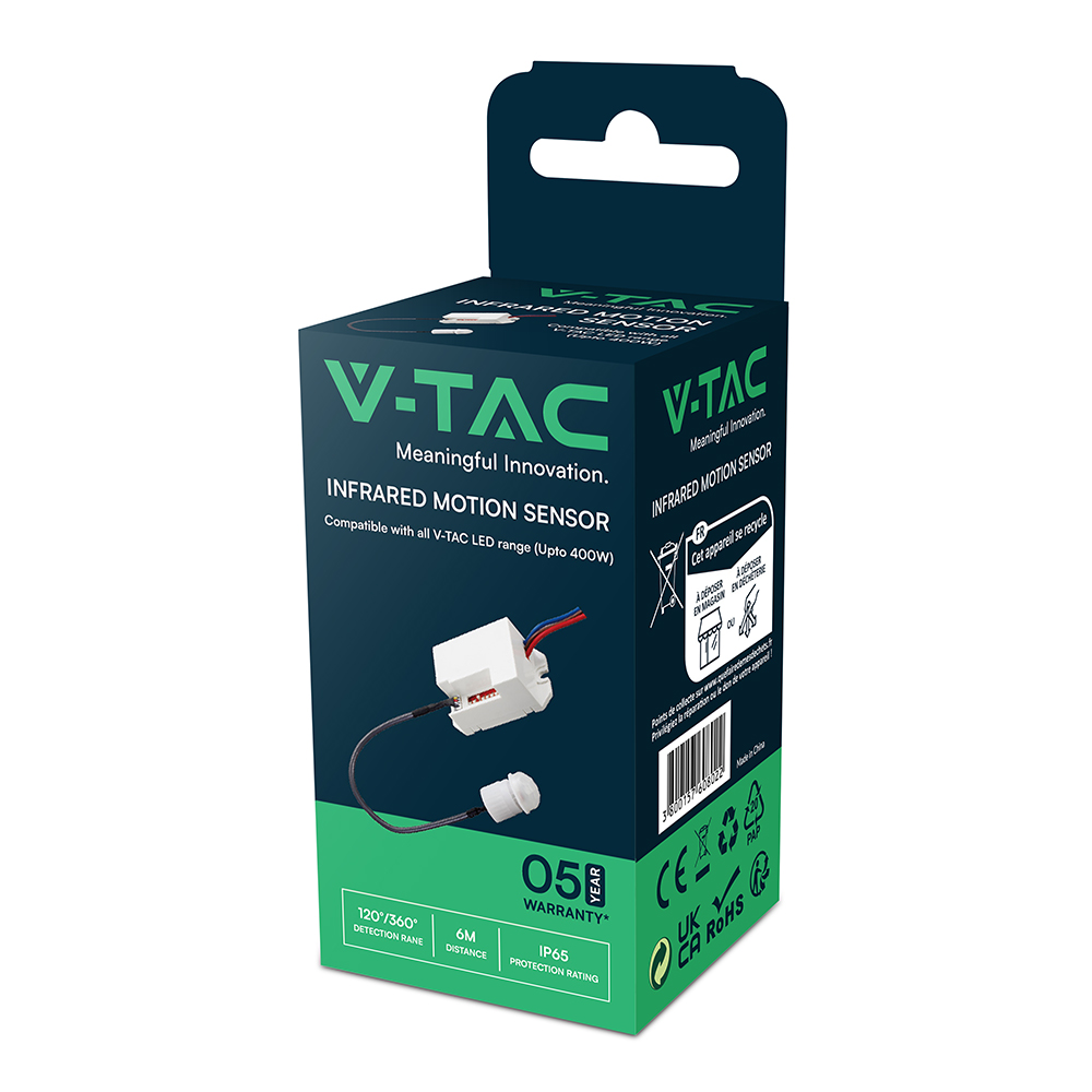 V-TAC Bewegungsmelder Infrarot IP65 45mm