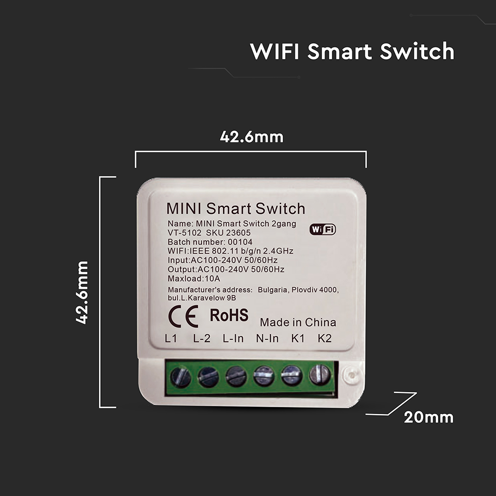 V-TAC Mini Smart Schalter IP20