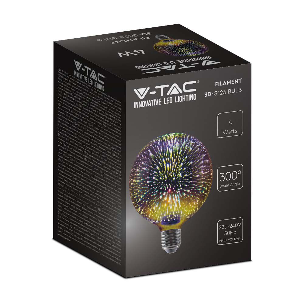 V-TAC Designer Glühbirne E27 4W G125 Warmweiss 127mm IP20
