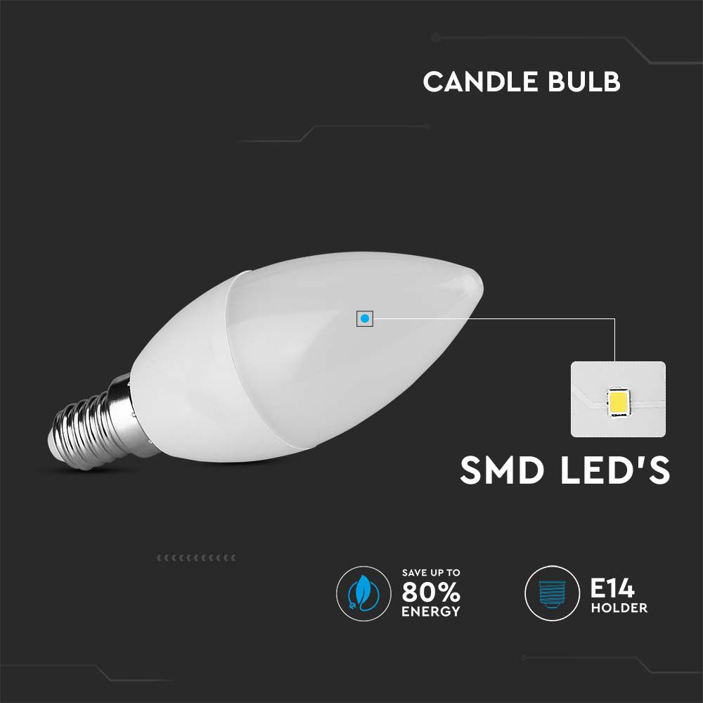 V-TAC Kerzenlampe E14 3,7W 6500K 102mm IP20