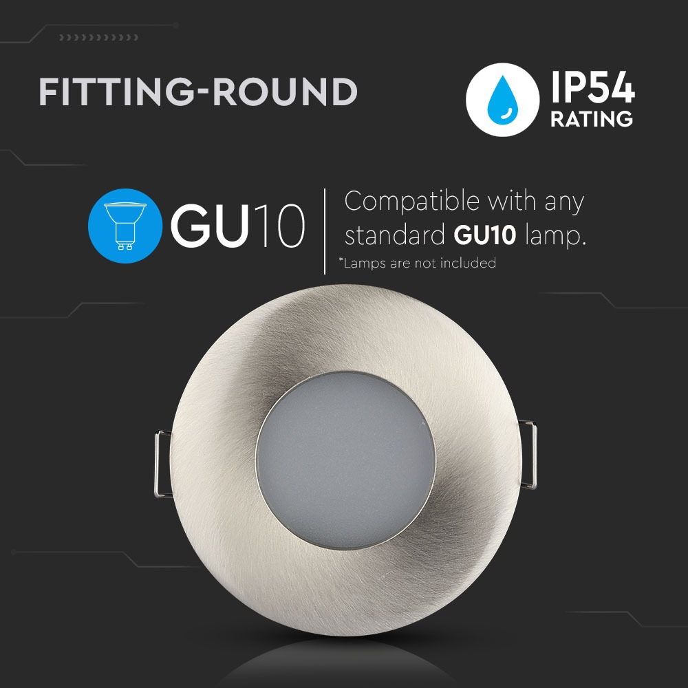 V-TAC Einbauleuchte GU10 IP54 Rund 100mm
