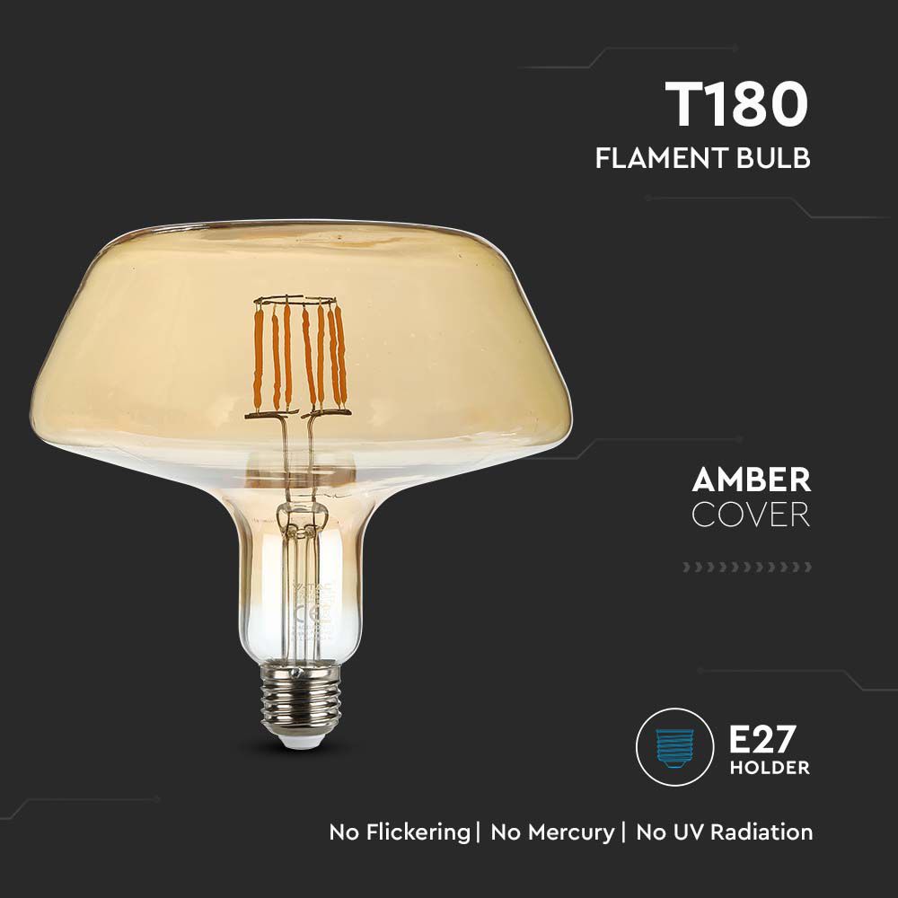 V-TAC Designer Glühbirne E27 8W T180 Warmweiss 180mm IP20