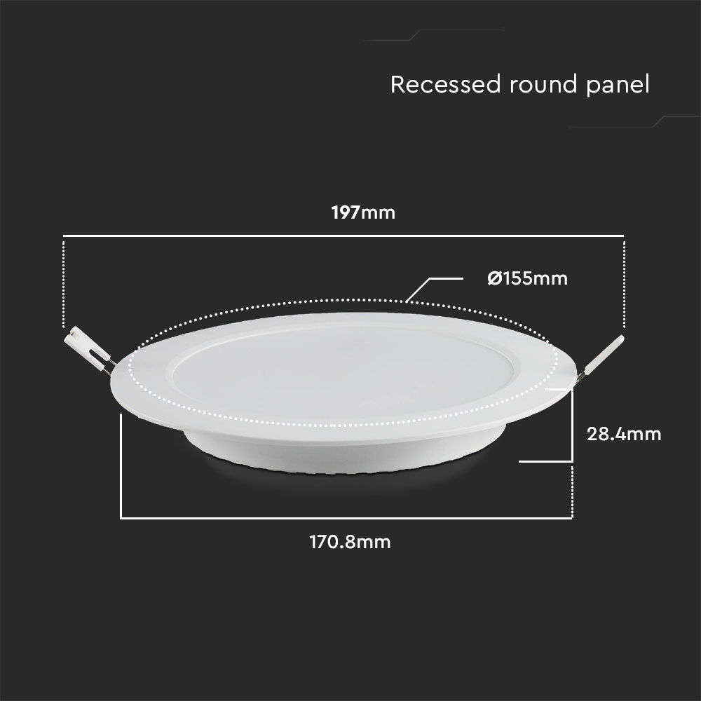 V-TAC LED Mini Panel 12W Rund 4000K 175mm IP20