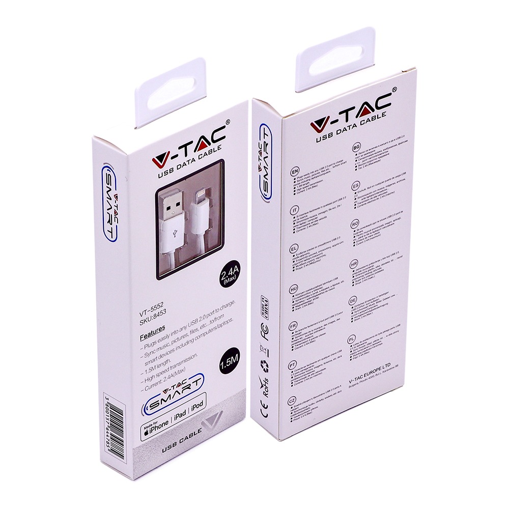 V-TAC USB Kabel MFi 80mm IP20