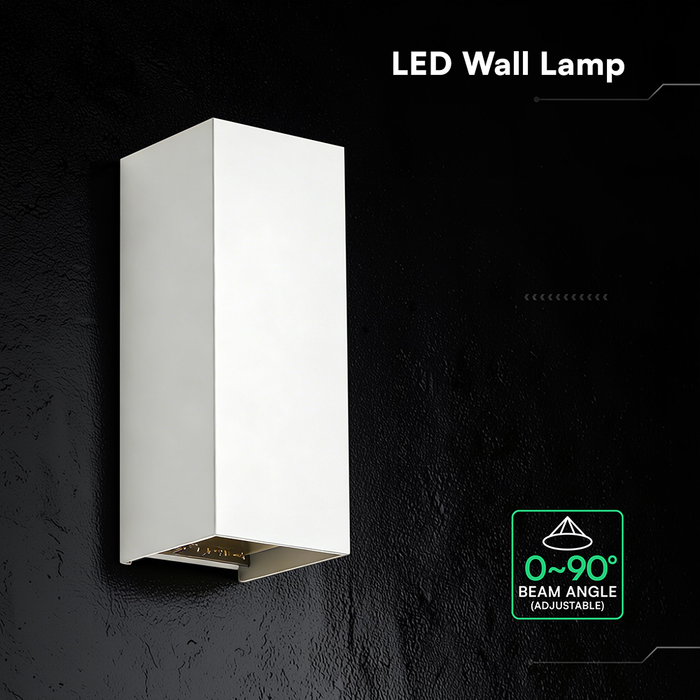 V-TAC LED-Außenwandleuchte 10W CCT 3in1 weiß IP65 (VT-120112-W)