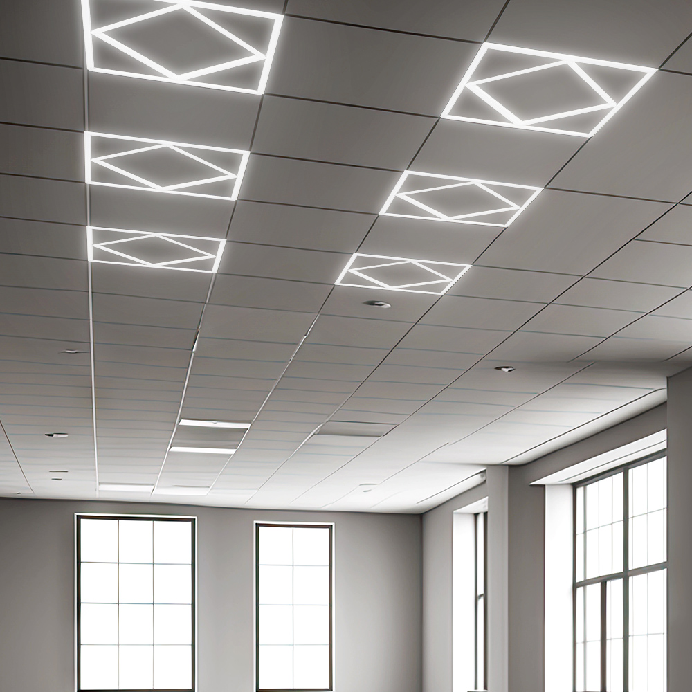 V-TAC LED-Panel 595x595 mm 64W Diamant-Design Lifud-Treiber flimmerfrei Tageslichtweiß 6500K