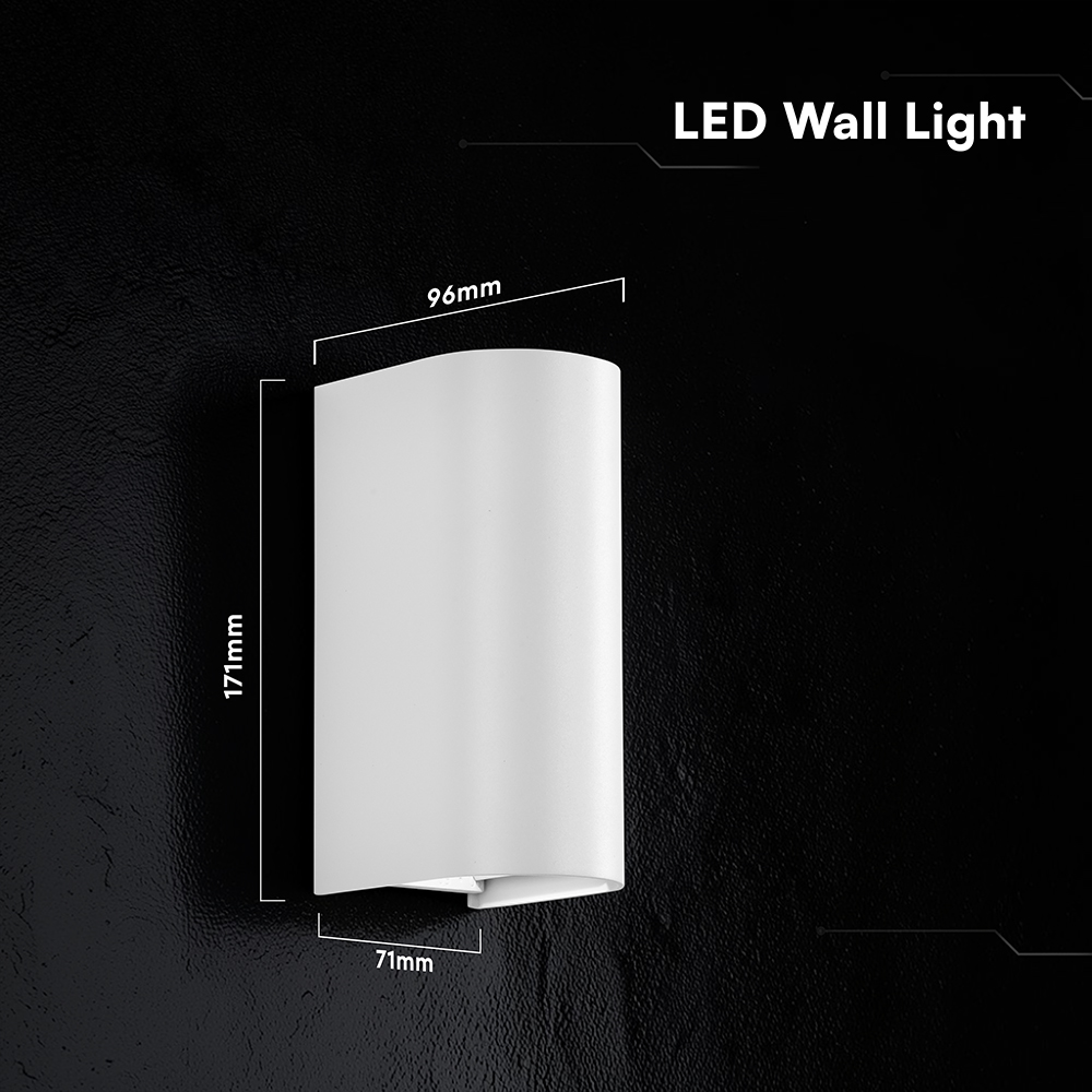 V-TAC LED-Außenwandleuchte 10W CCT 3in1 weiß IP65 (VT-120113-W)