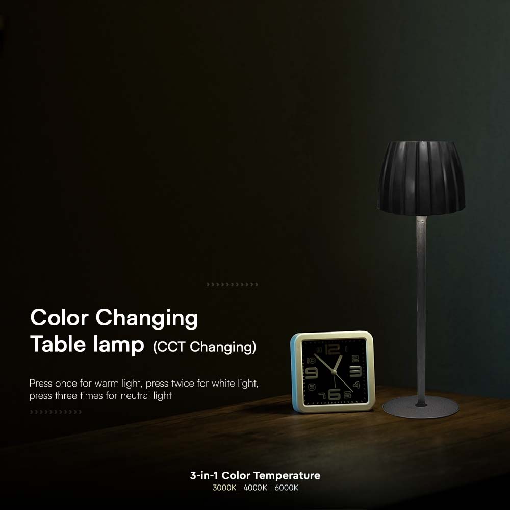 V-TAC Tischlampe 2,7W 3IN1 120mm IP20