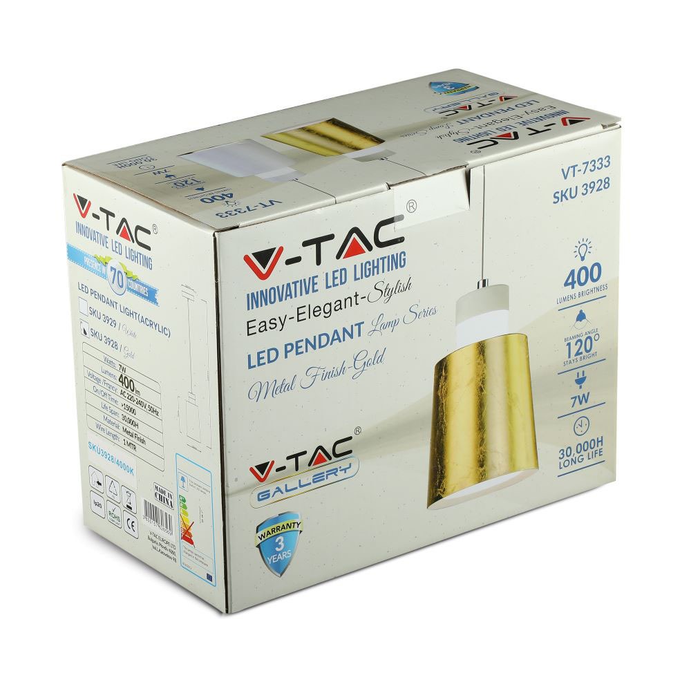 V-TAC Pendelleuchte 7W 4000K 240mm IP20