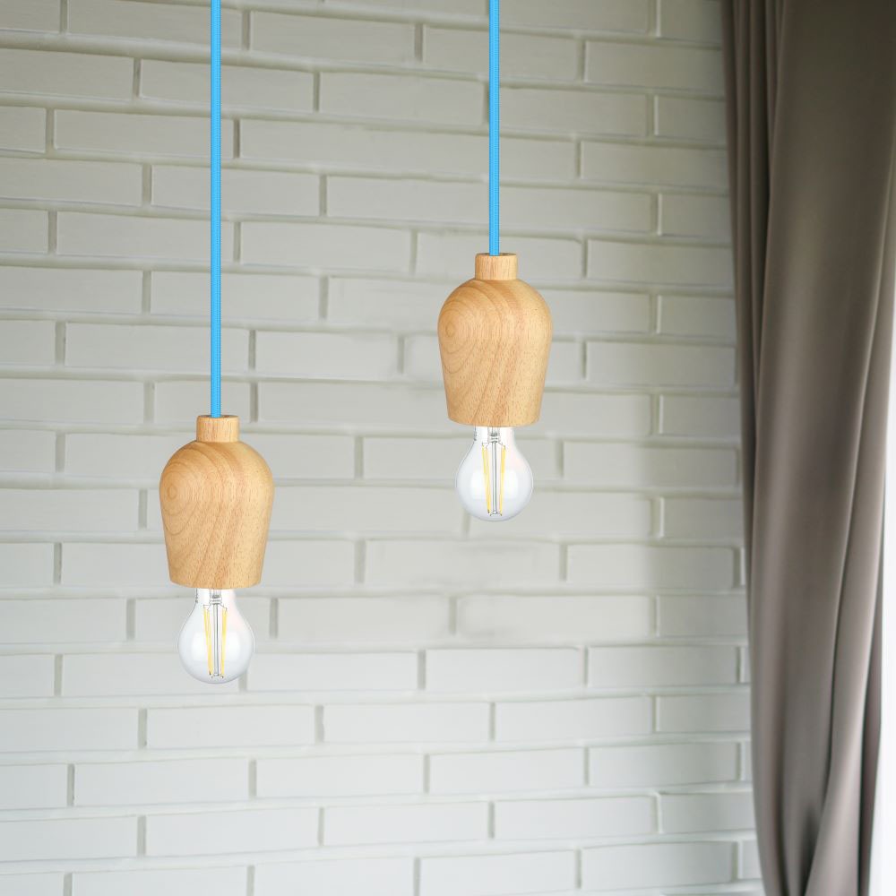 V-TAC Pendelleuchte E27 60W Holz IP20