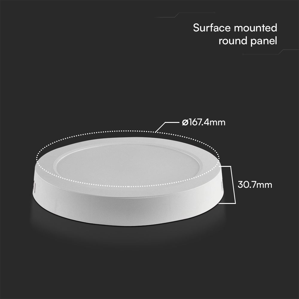 V-TAC LED Mini Panel 12W Rund 6500K
