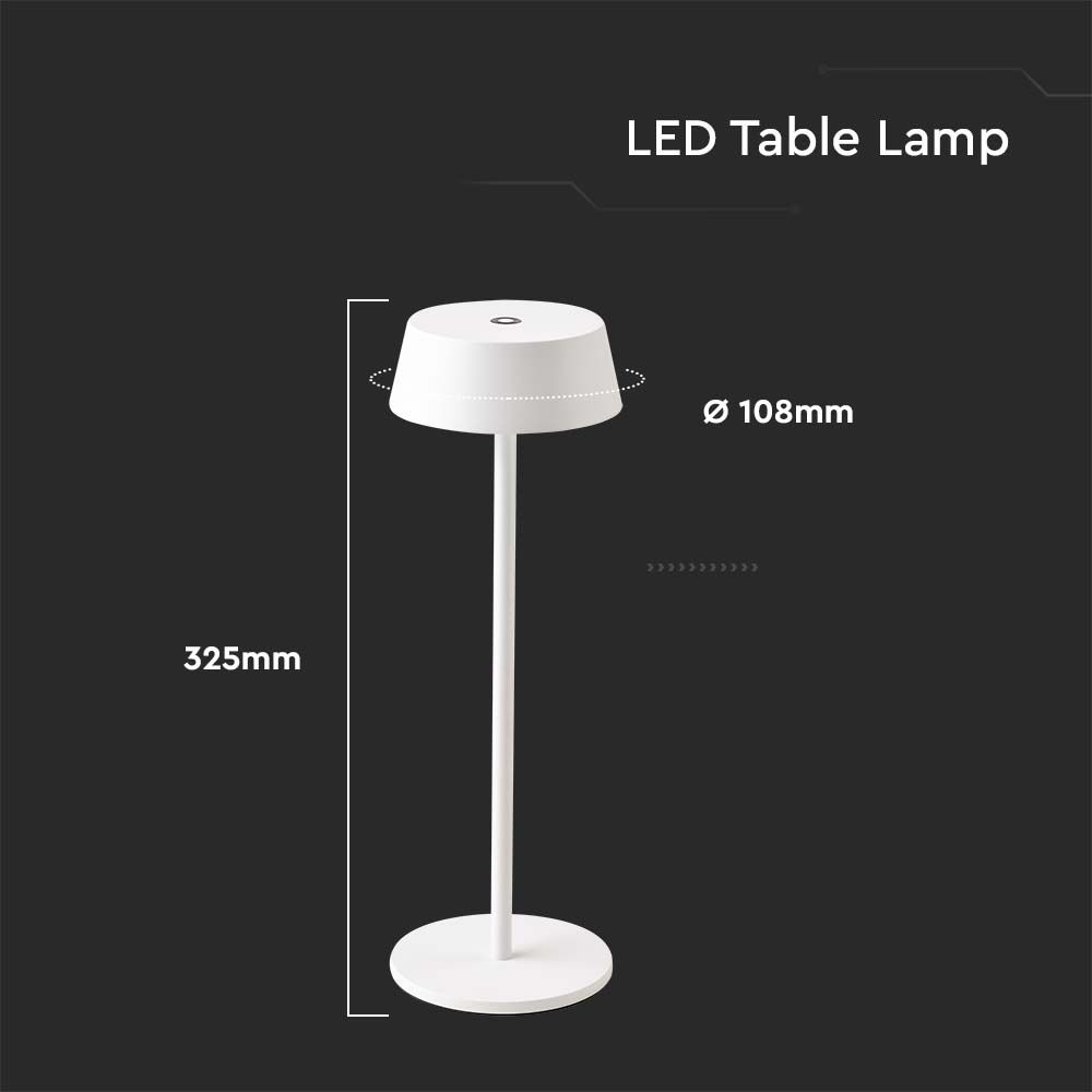 V-TAC Tischlampe 2W Warmweiss 145mm IP54