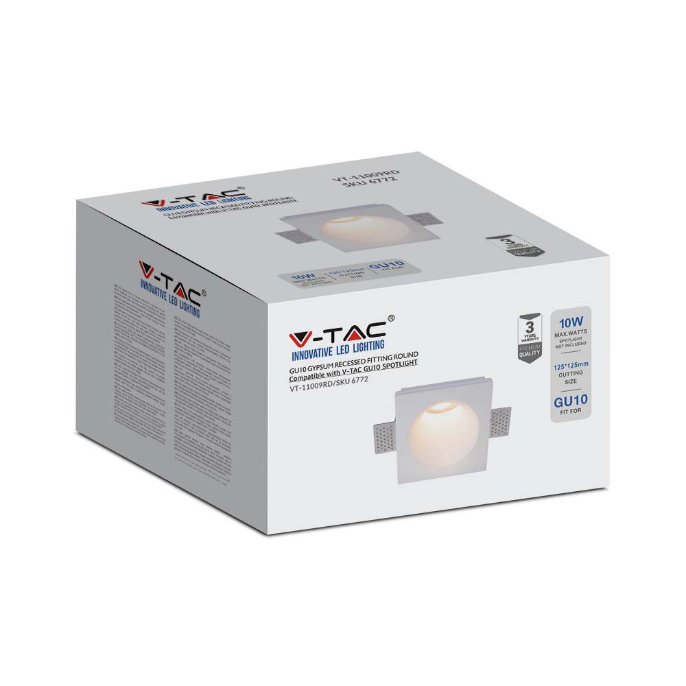 V-TAC Einbauleuchte GU10 145mm IP20