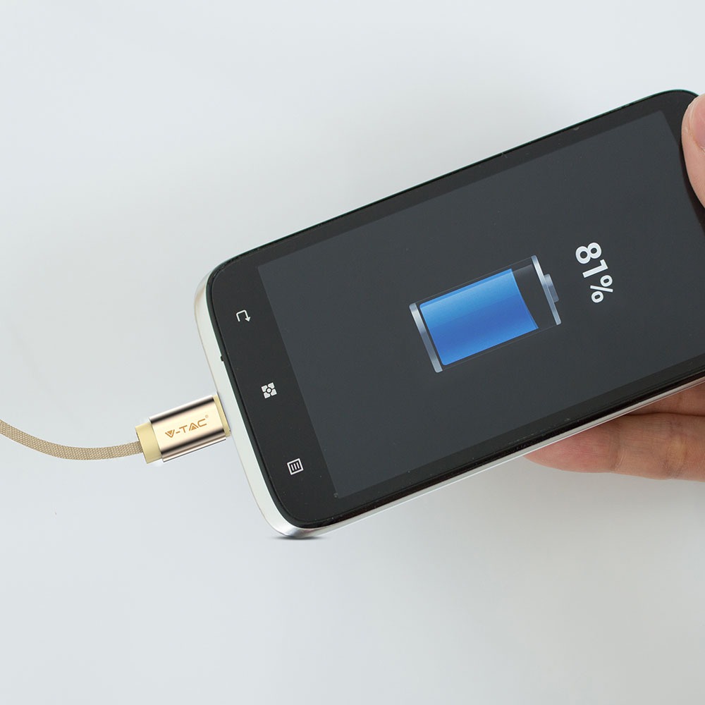 V-TAC USB Kabel Micro USB 2,4A 75mm