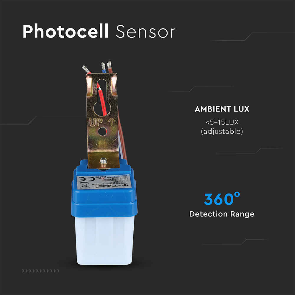 V-TAC Bewegungsmelder Photocell Sensor 6A IP44 38mm