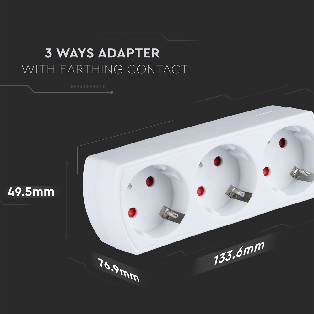 V-TAC Adapter 250V 16A IP20 50mm