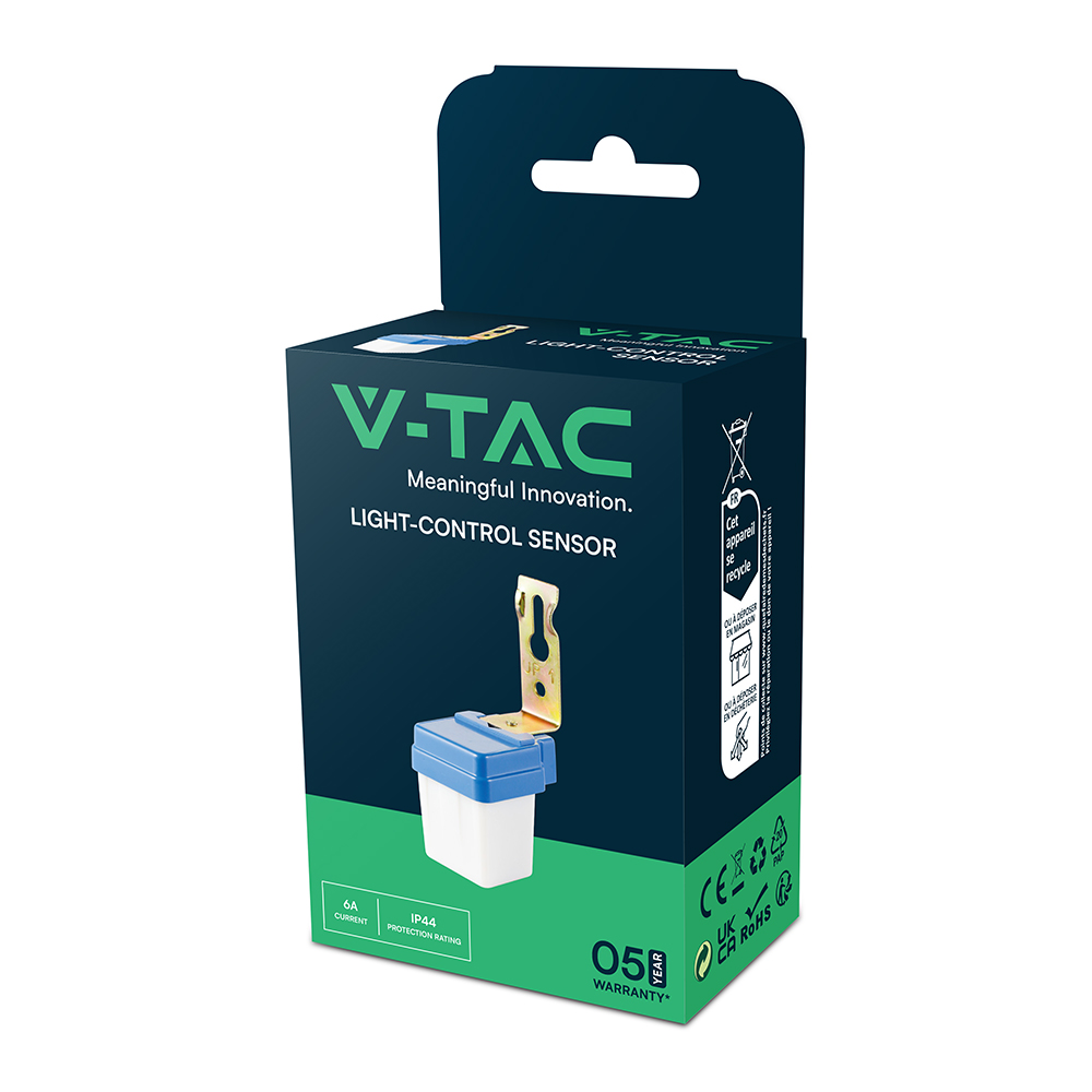 V-TAC Bewegungsmelder Photocell Sensor 6A IP44 38mm