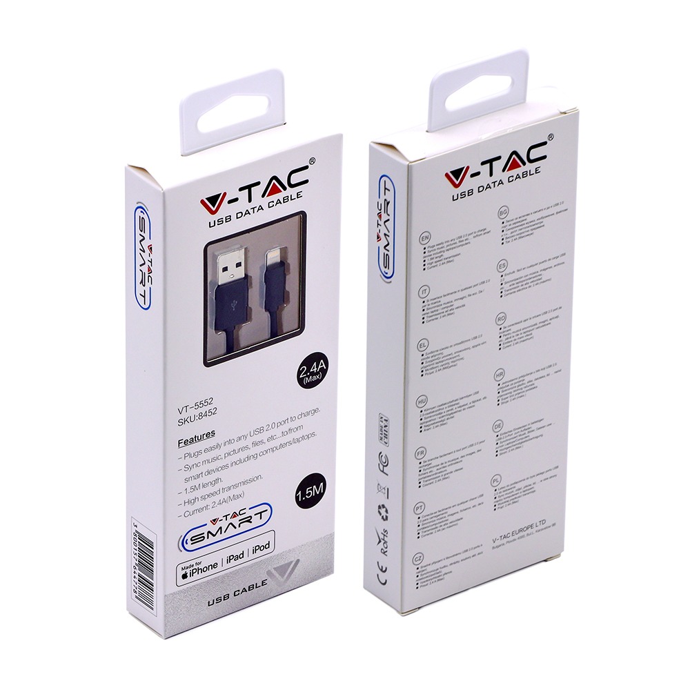 V-TAC USB Kabel MFi 80mm IP20
