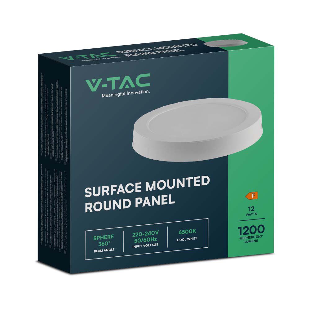 V-TAC LED Mini Panel 12W Rund 4000K 175mm IP20