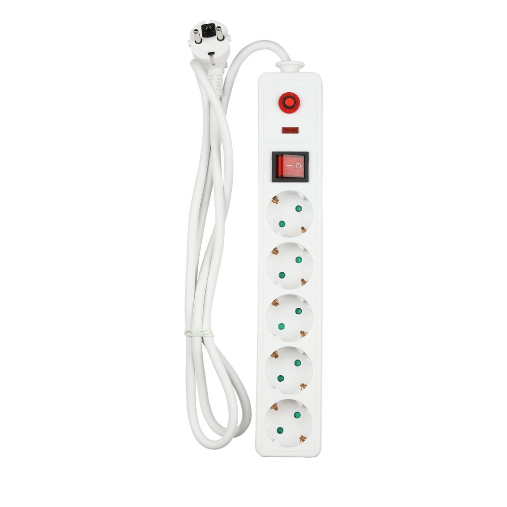 V-TAC Adapter 5-fach mit USB-Schalter 100mm