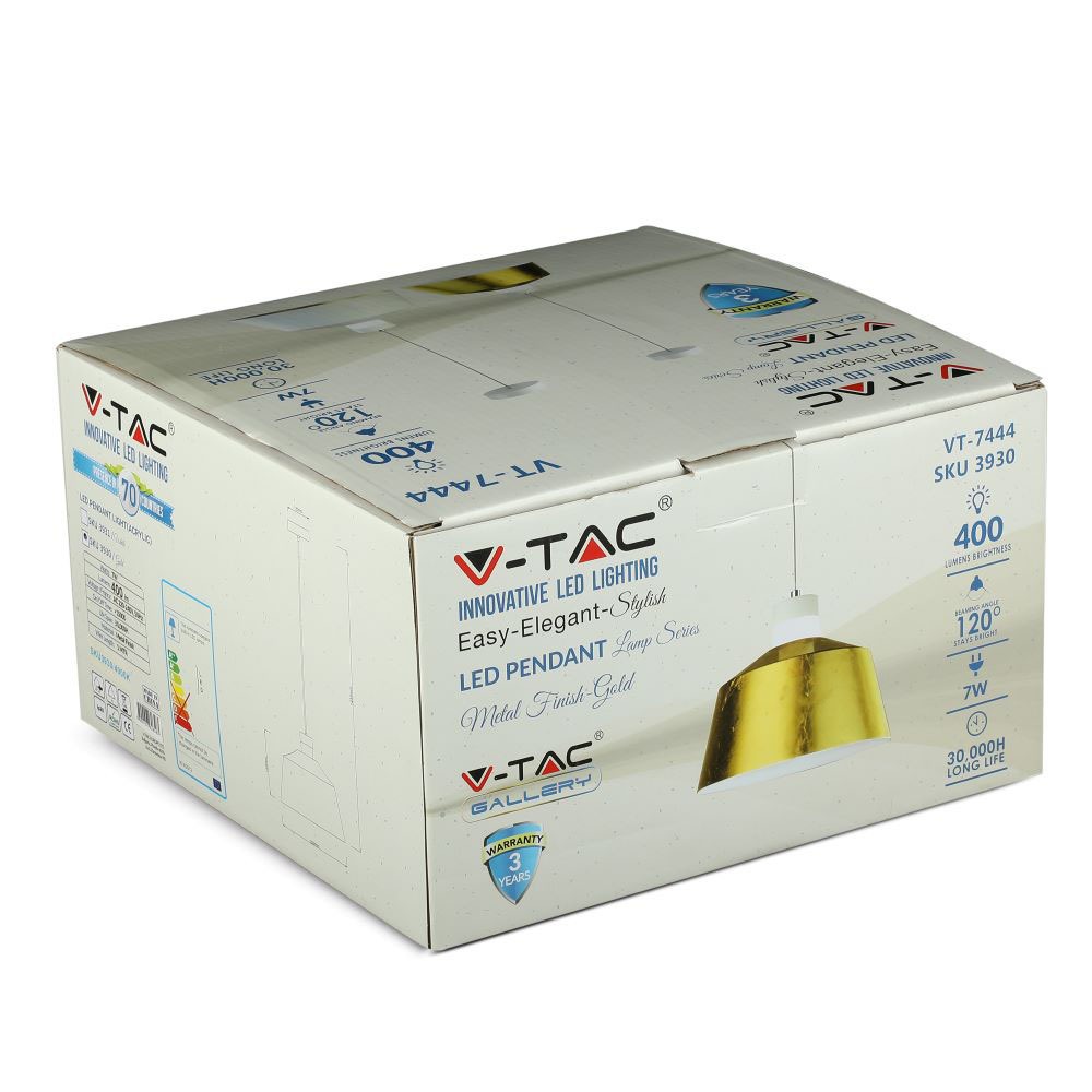 V-TAC Pendelleuchte 7W Warmweiss 260mm IP20
