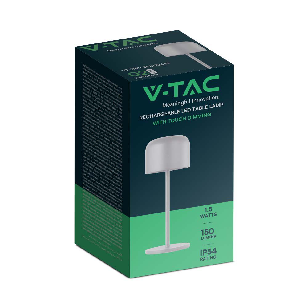 V-TAC Tischlampe 1,5W Warmweiss 115mm IP54
