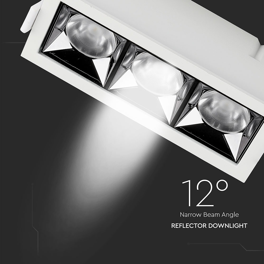 V-TAC LED Downlight 12W Rechteckig 5700K 80mm IP20