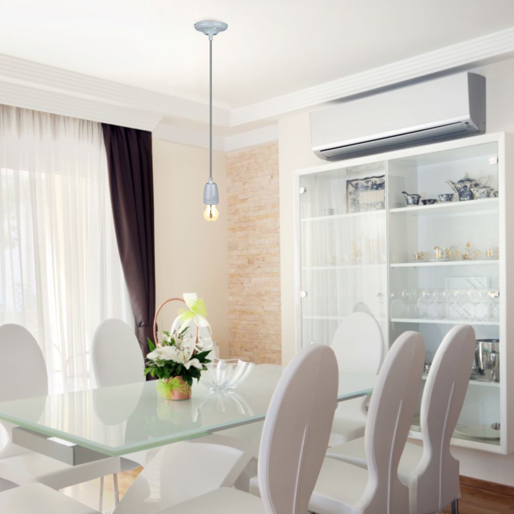 V-TAC Pendelleuchte E27 60W Grau 110mm IP20