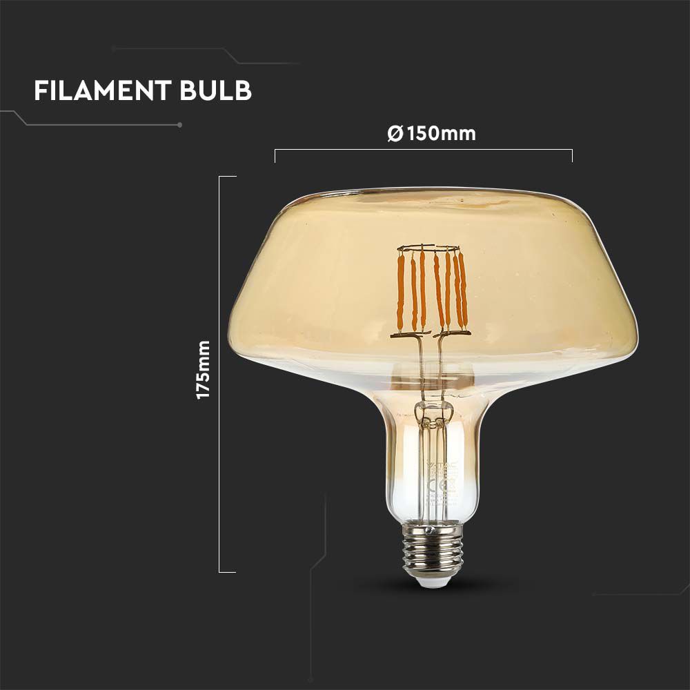 V-TAC Designer Glühbirne E27 8W T180 Warmweiss 180mm IP20
