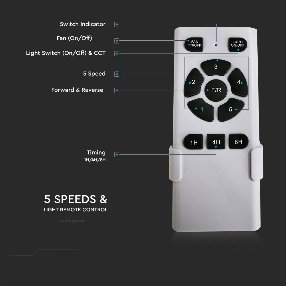 V-TAC Deckenventilator 35W 3IN1 310mm