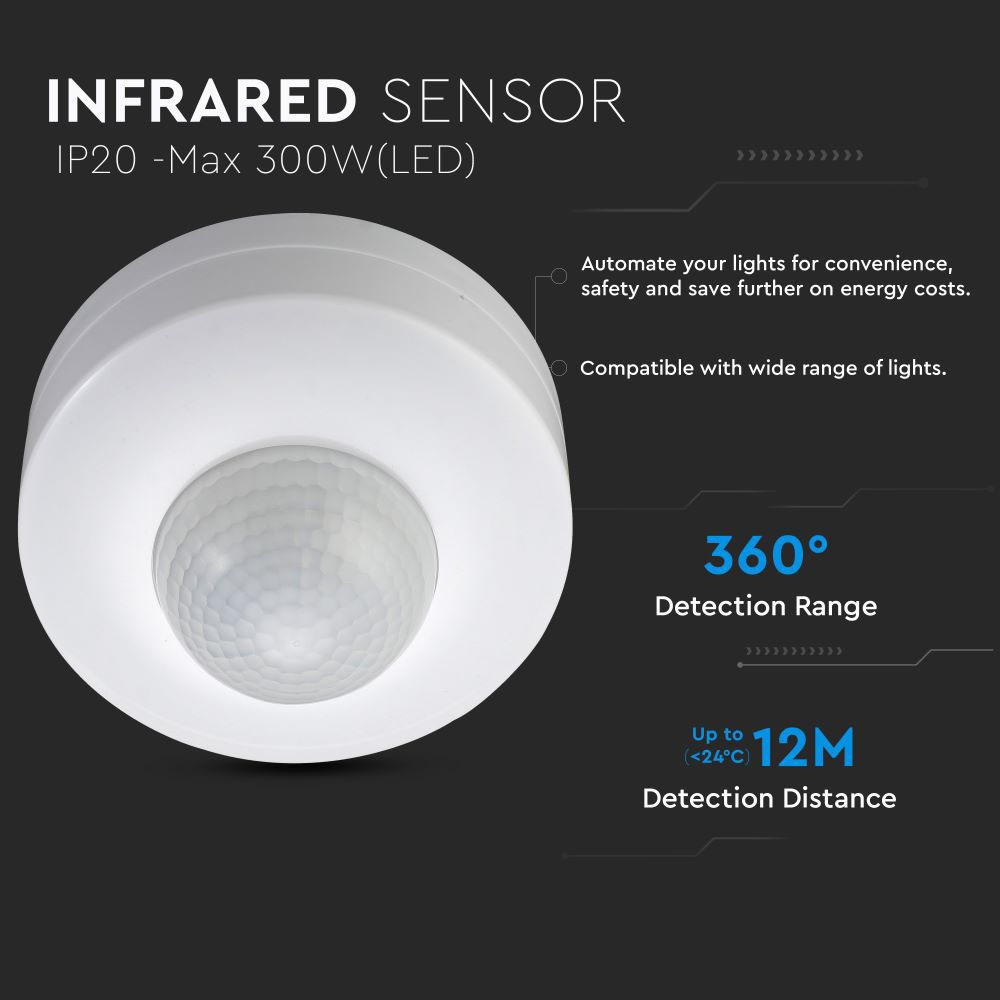 V-TAC Bewegungsmelder Infrarot IP20 90mm