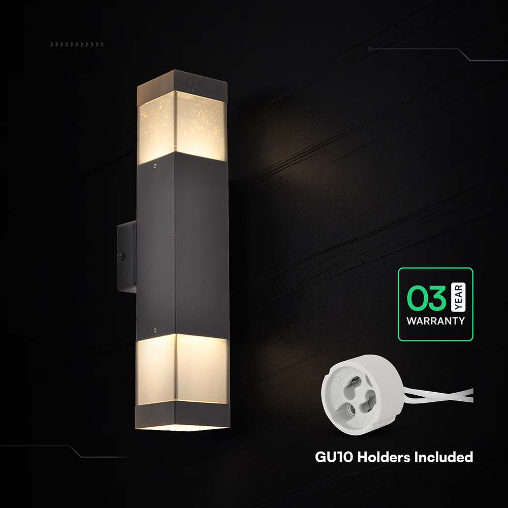 V-TAC Außenwandleuchte 2x GU10 schwarz IP44