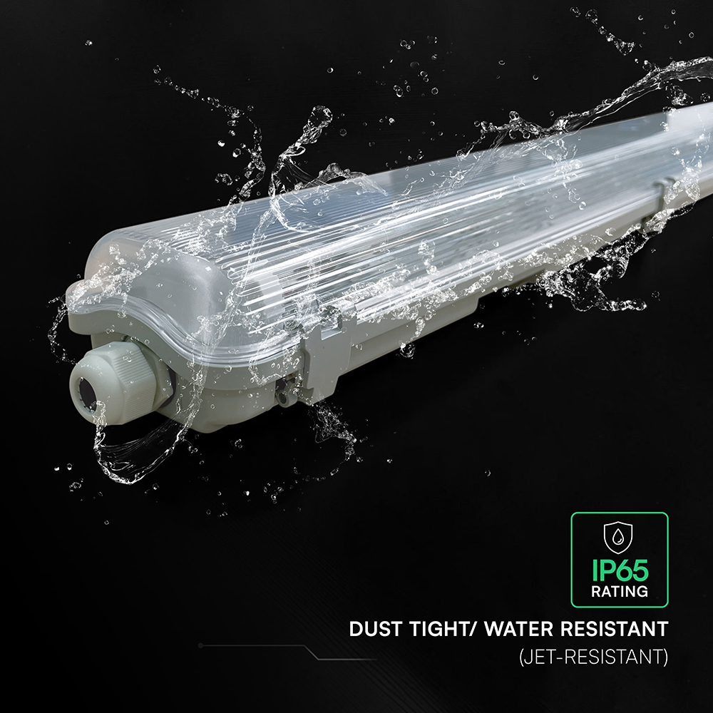 V-TAC Feuchtraum-Wannenleuchte TF-Serie 2x 1,5 m IP65