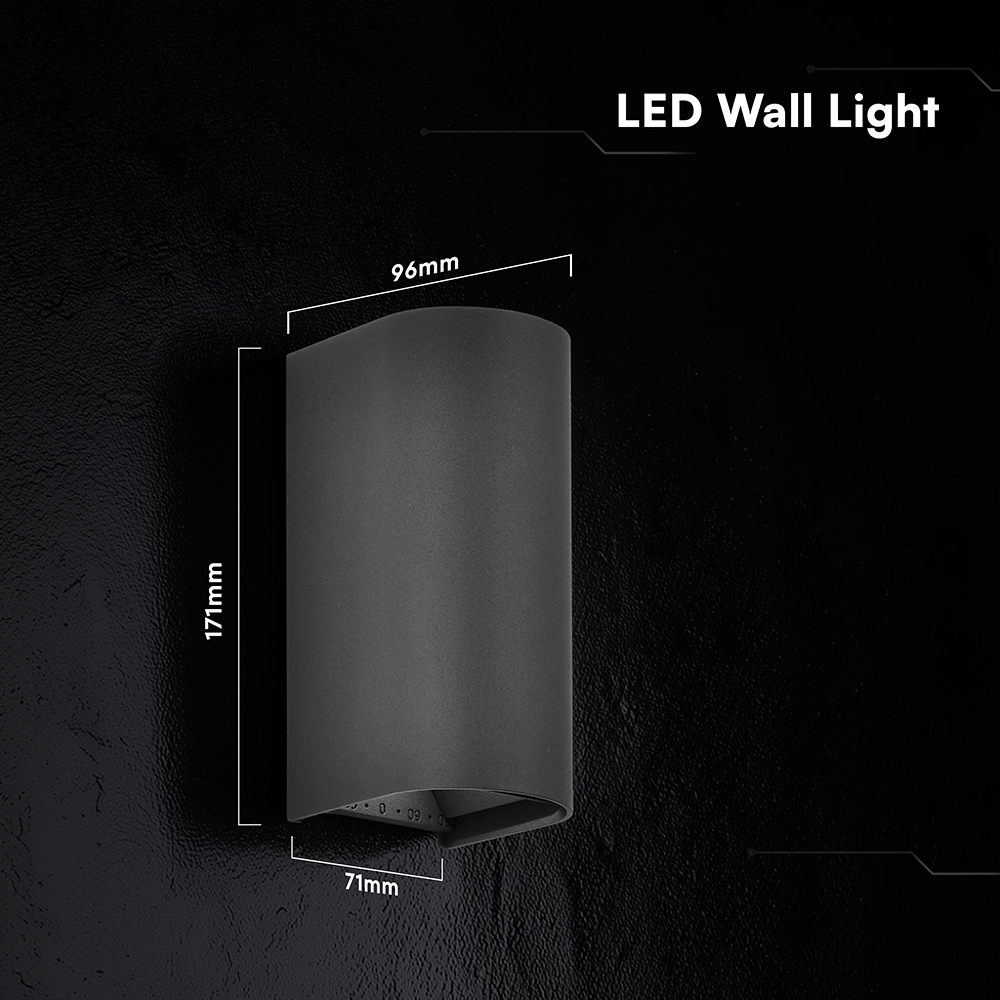 V-TAC LED-Außenwandleuchte 10W CCT 3in1 schwarz IP65 (VT-120113-B)