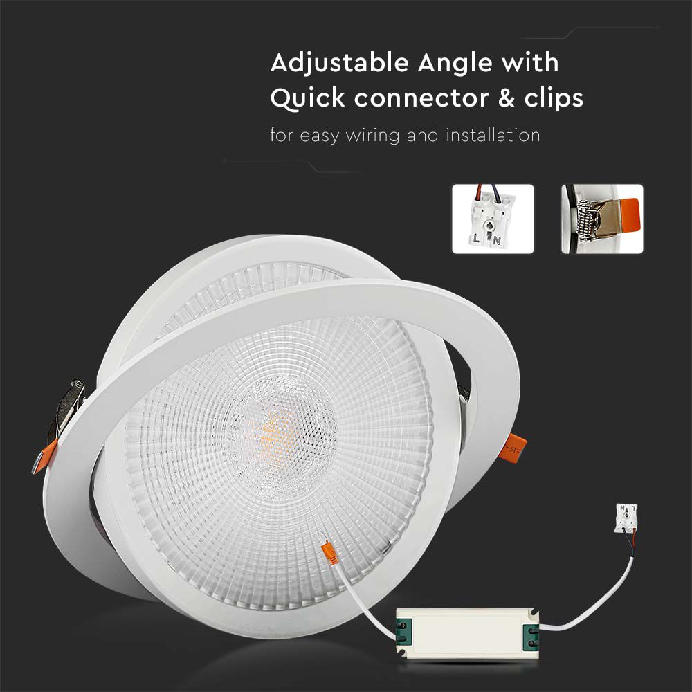 V-TAC LED Downlight 20W Rund 6400K 225mm IP20